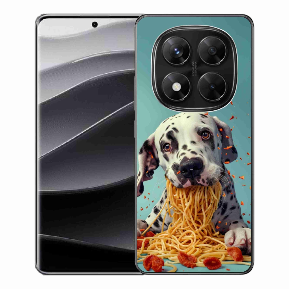 Gelový kryt mmCase na Xiaomi Redmi Note 14 Pro 5G/Poco X7 5G - dalmatin a špagety