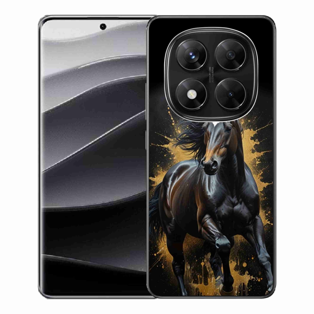 Gelový kryt mmCase na Xiaomi Redmi Note 14 Pro 5G/Poco X7 5G - elegantní černý hřebec