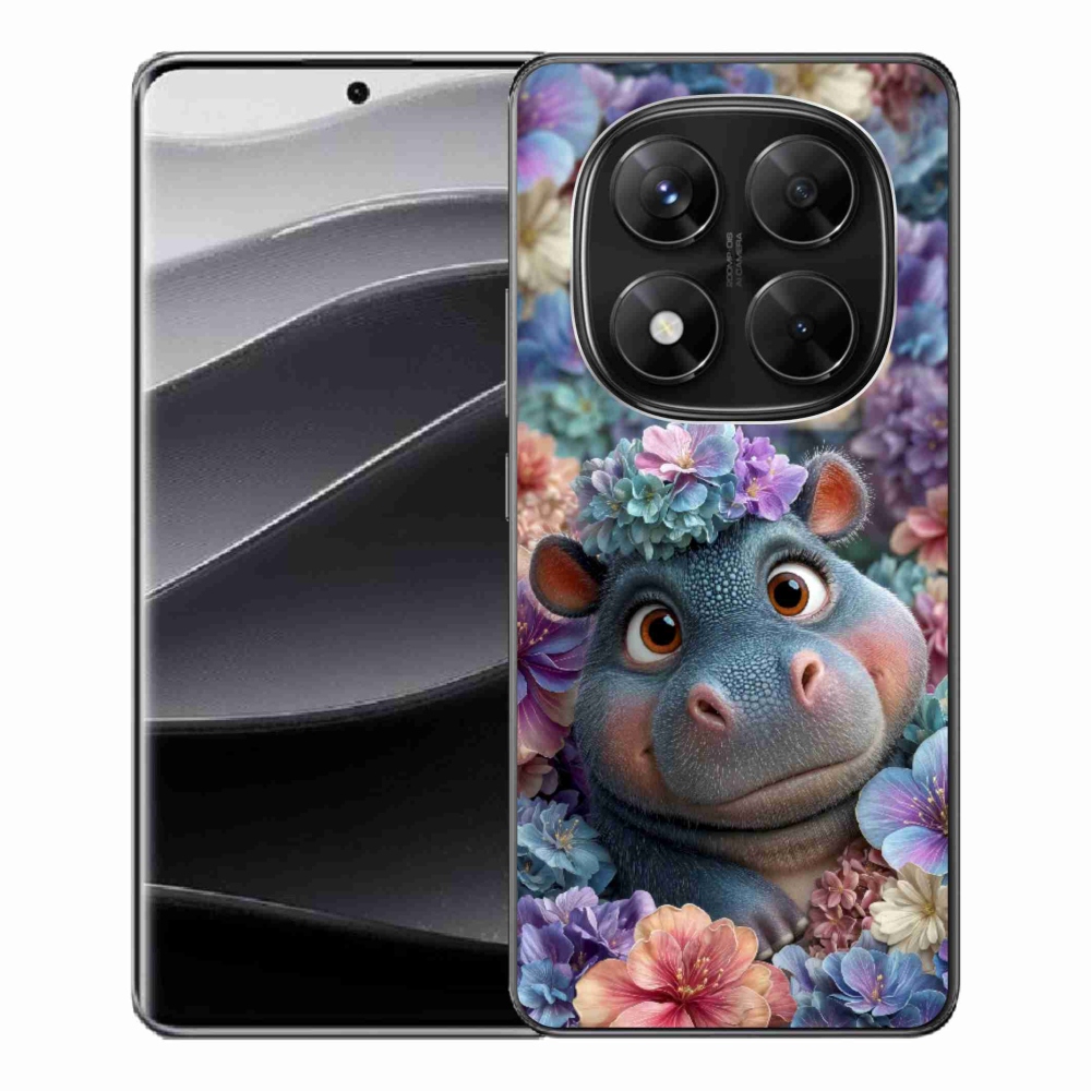 Gelový kryt mmCase na Xiaomi Redmi Note 14 Pro 5G/Poco X7 5G - hrošík v květinách
