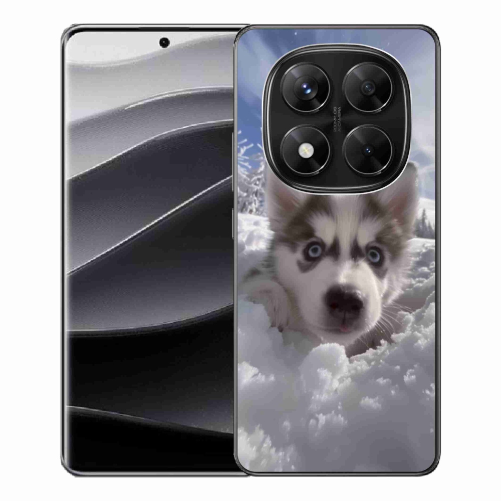 Gelový kryt mmCase na Xiaomi Redmi Note 14 Pro 5G/Poco X7 5G - husky ve sněhu