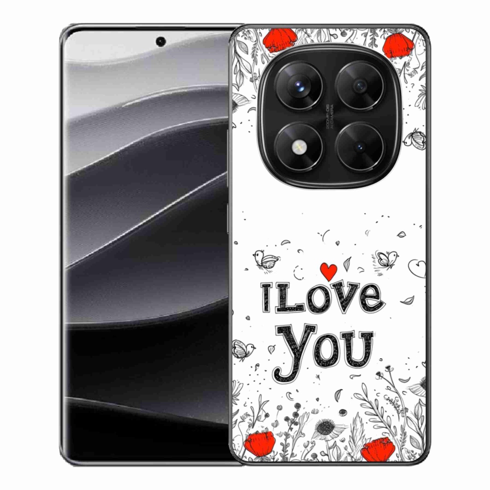 Gelový kryt mmCase na Xiaomi Redmi Note 14 Pro 5G/Poco X7 5G - I love you bílé pozadí