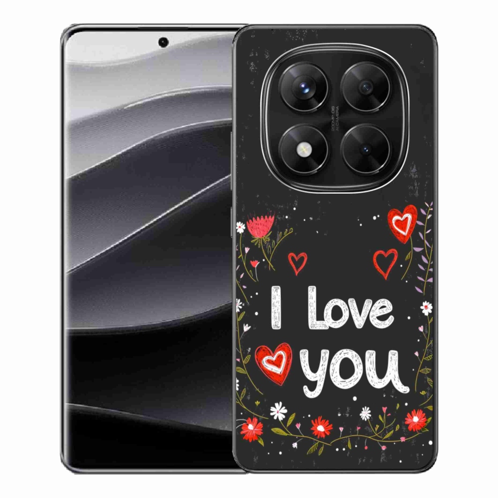 Gelový kryt mmCase na Xiaomi Redmi Note 14 Pro 5G/Poco X7 5G - I love you černé pozadí