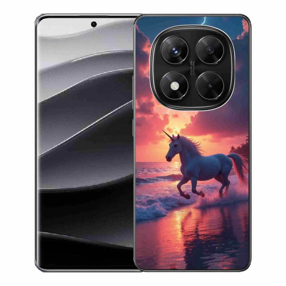 Gelový kryt mmCase na Xiaomi Redmi Note 14 Pro 5G/Poco X7 5G - jednorožec na pláži