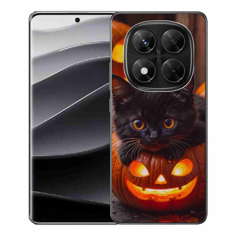 Gelový kryt mmCase na Xiaomi Redmi Note 14 Pro 5G/Poco X7 5G - kotě a dýně