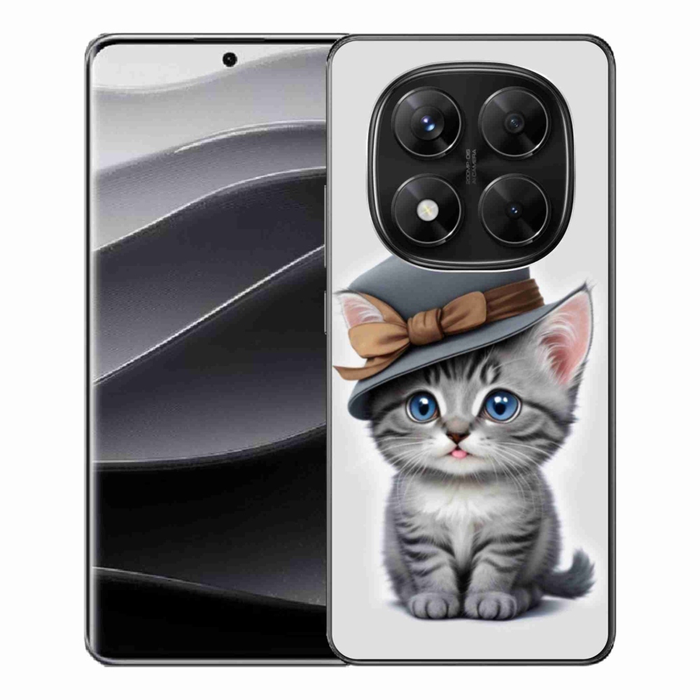 Gelový kryt mmCase na Xiaomi Redmi Note 14 Pro 5G/Poco X7 5G - kotě s kloboukem