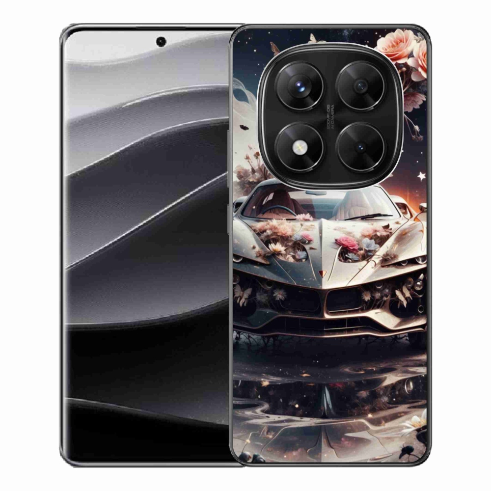 Gelový kryt mmCase na Xiaomi Redmi Note 14 Pro 5G/Poco X7 5G - květinový sportovní vůz