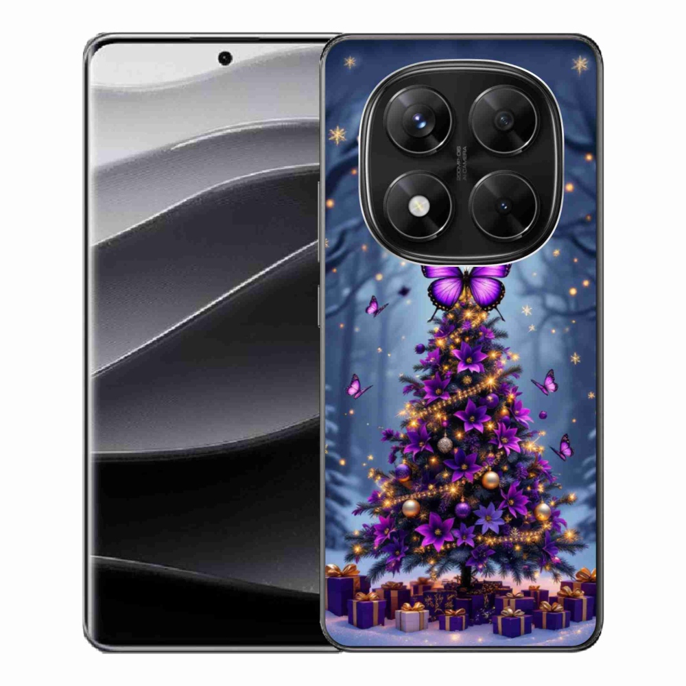 Gelový kryt mmCase na Xiaomi Redmi Note 14 Pro 5G/Poco X7 5G - motýlí vánoční stromek
