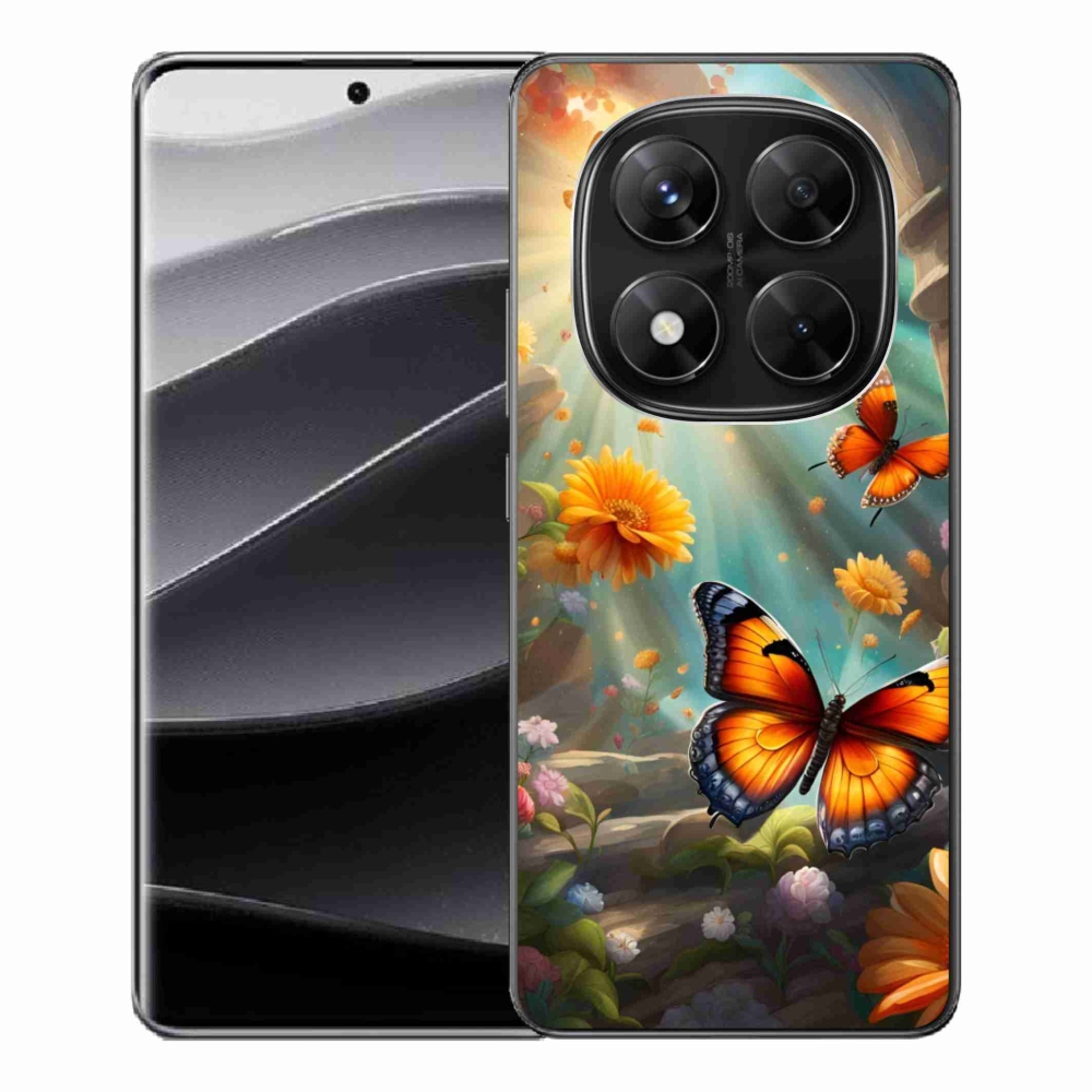 Gelový kryt mmCase na Xiaomi Redmi Note 14 Pro 5G/Poco X7 5G - motýlí zahrada 2