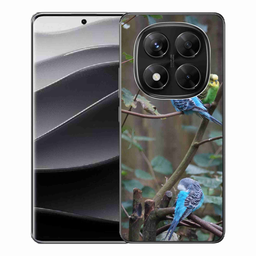 Gelový kryt mmCase na Xiaomi Redmi Note 14 Pro 5G/Poco X7 5G - papoušci na větvi