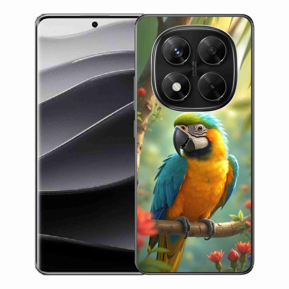Gelový kryt mmCase na Xiaomi Redmi Note 14 Pro 5G/Poco X7 5G - papoušek ara modrožlutá