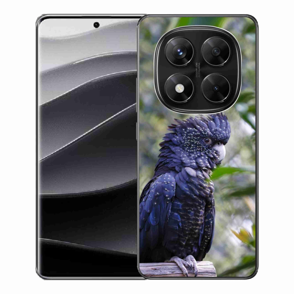 Gelový kryt mmCase na Xiaomi Redmi Note 14 Pro 5G/Poco X7 5G - papoušek kakadu černý