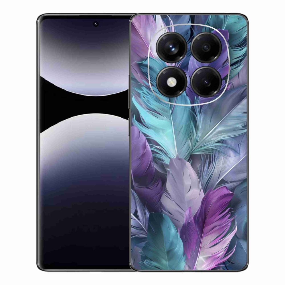 Gelový kryt mmCase na Xiaomi Redmi Note 14 Pro - barevné peří 2