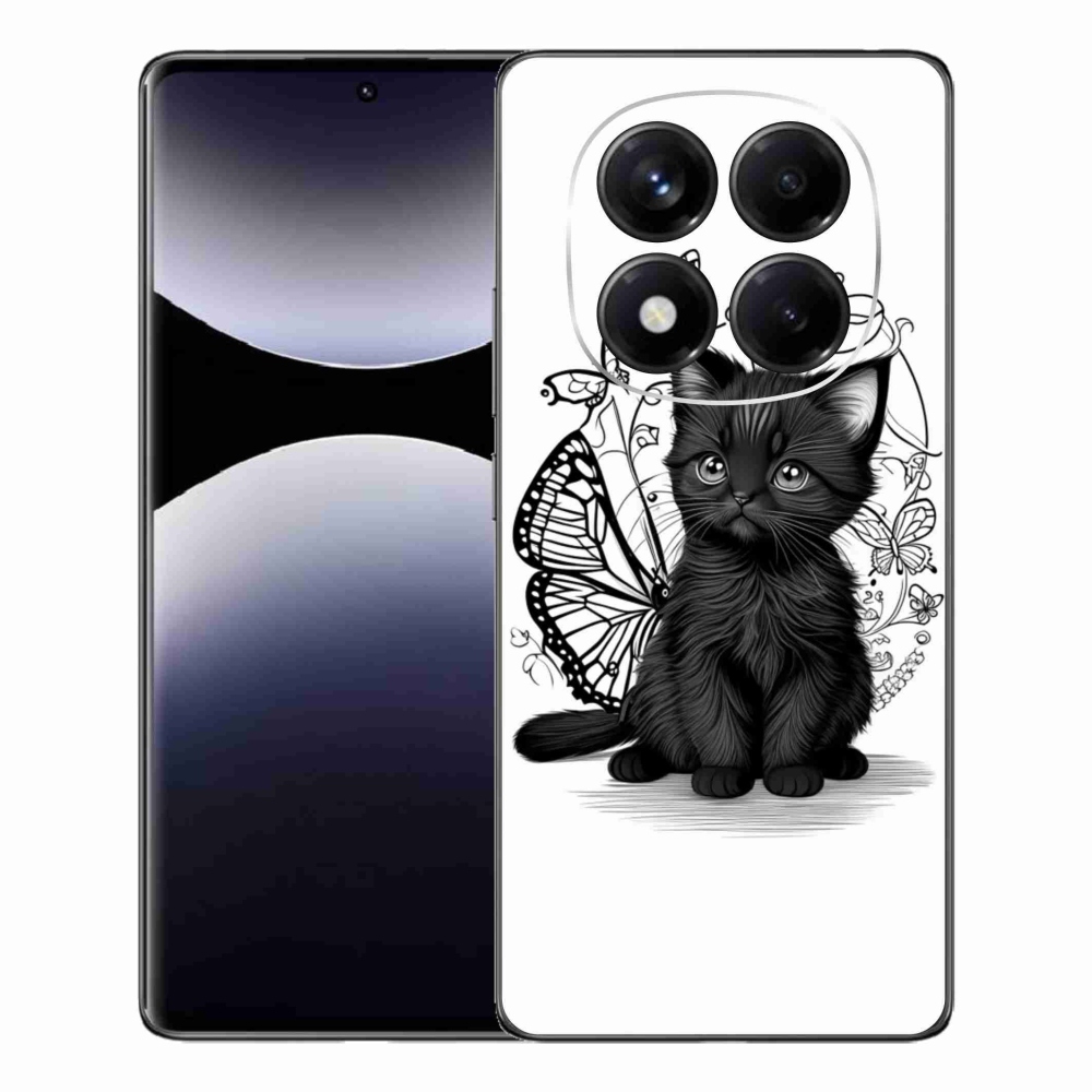 Gelový kryt mmCase na Xiaomi Redmi Note 14 Pro - černé kotě