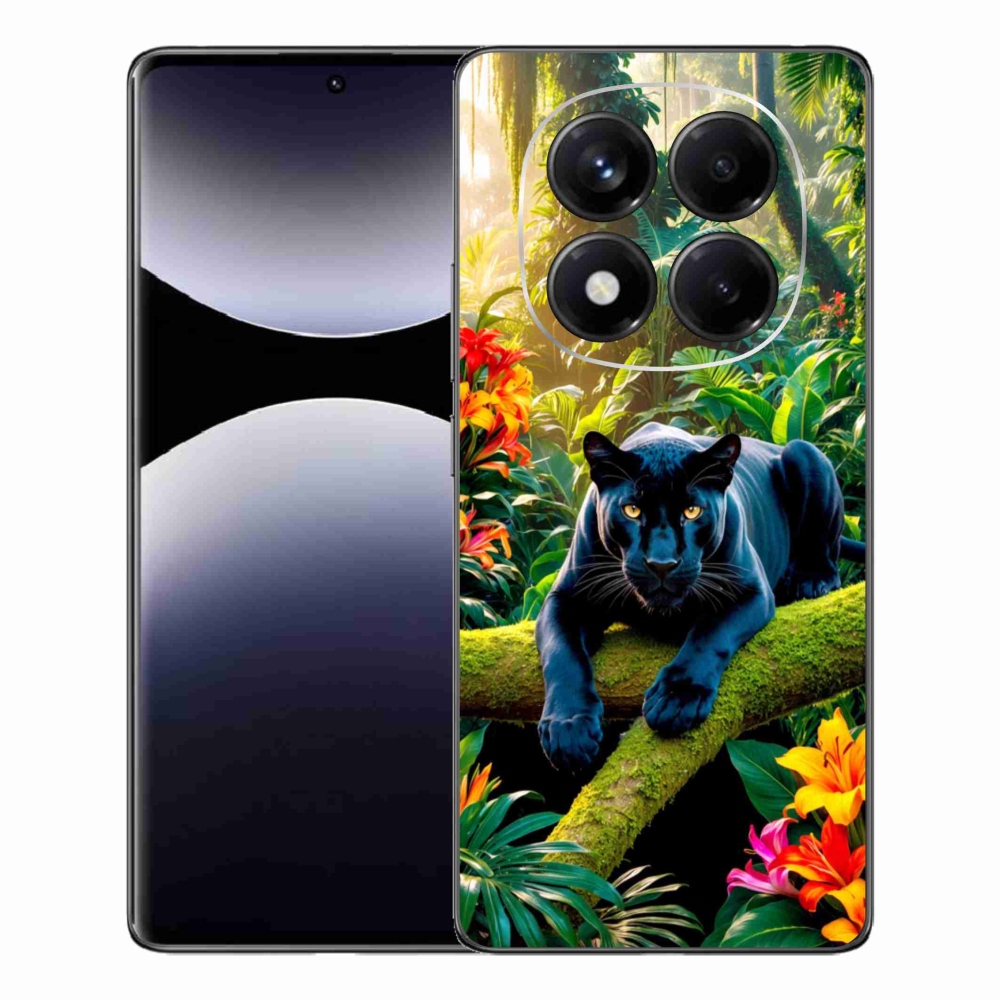 Gelový kryt mmCase na Xiaomi Redmi Note 14 Pro - černý panter v džungli
