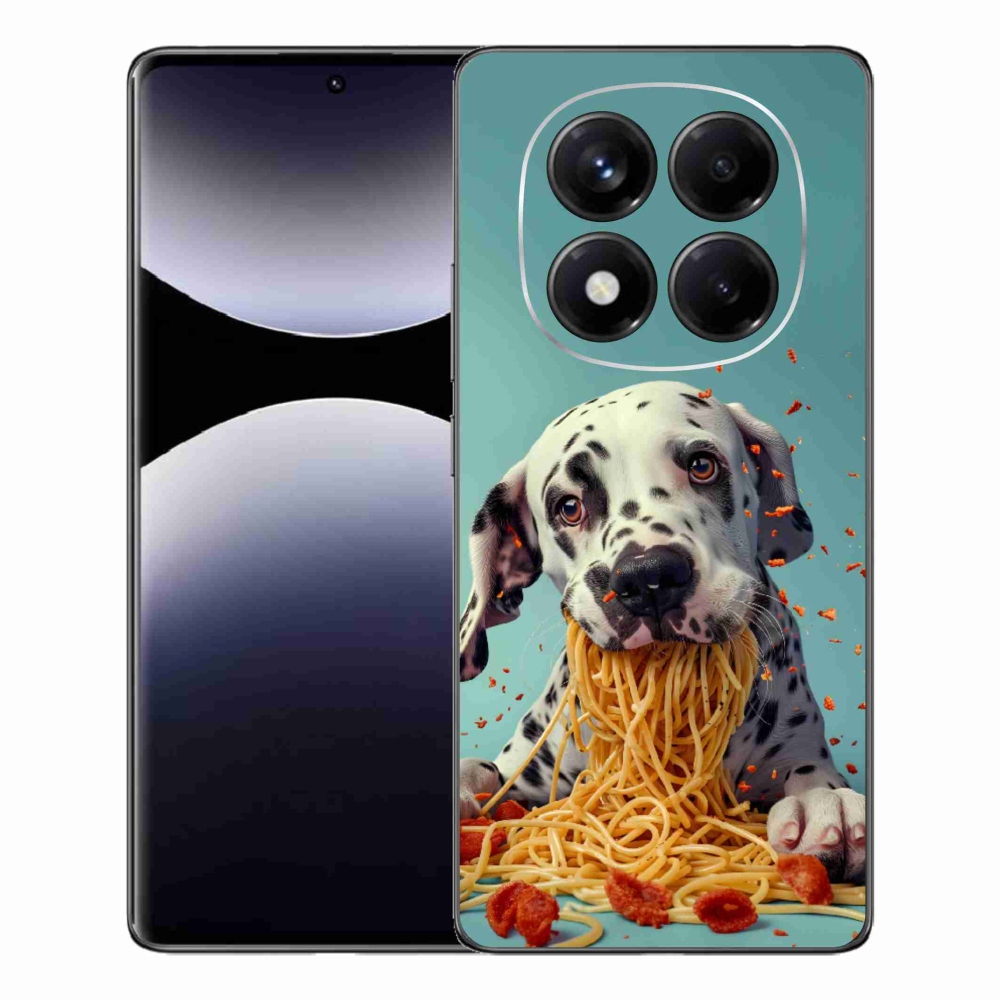 Gelový kryt mmCase na Xiaomi Redmi Note 14 Pro - dalmatin a špagety