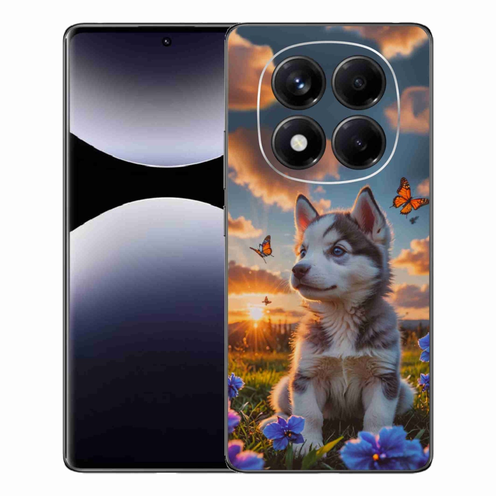 Gelový kryt mmCase na Xiaomi Redmi Note 14 Pro - husky při západu slunce