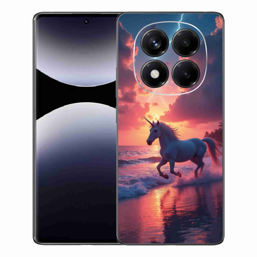 Gelový kryt mmCase na Xiaomi Redmi Note 14 Pro - jednorožec na pláži