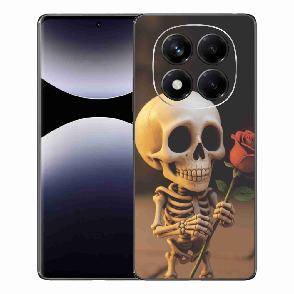 Gelový kryt mmCase na Xiaomi Redmi Note 14 Pro - kostlivec s růží