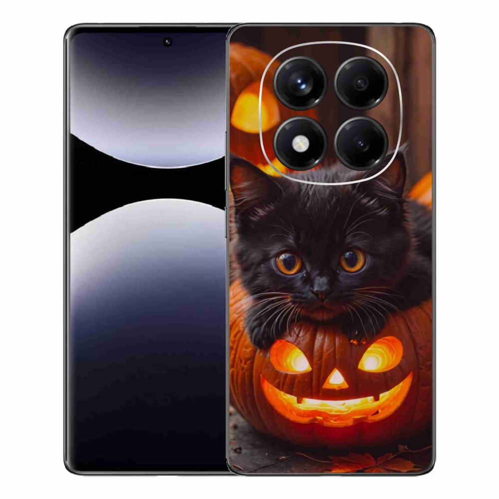 Gelový kryt mmCase na Xiaomi Redmi Note 14 Pro - kotě a dýně