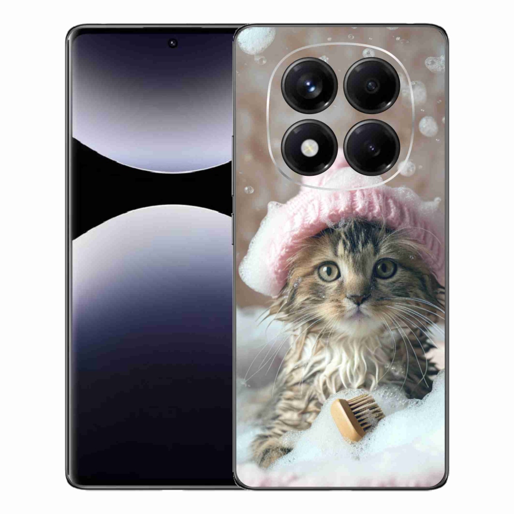 Gelový kryt mmCase na Xiaomi Redmi Note 14 Pro - kotě a koupel