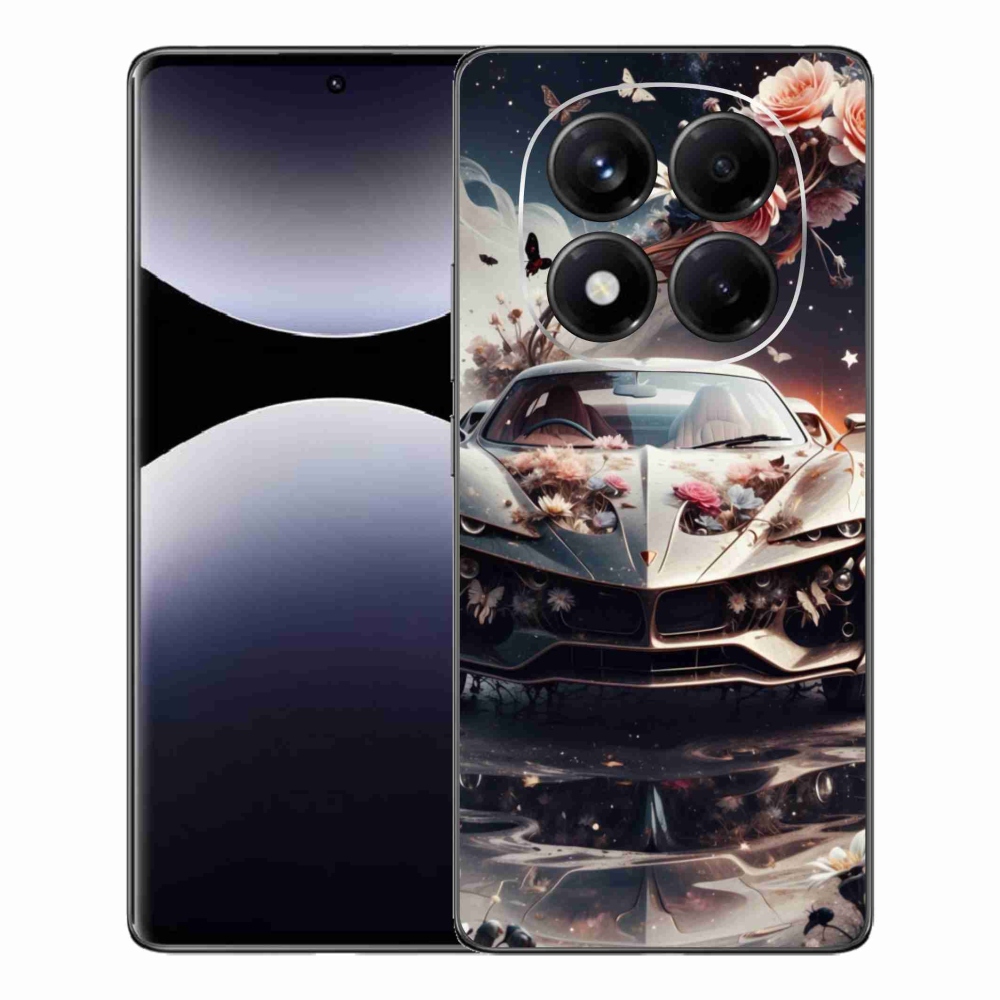 Gelový kryt mmCase na Xiaomi Redmi Note 14 Pro - květinový sportovní vůz