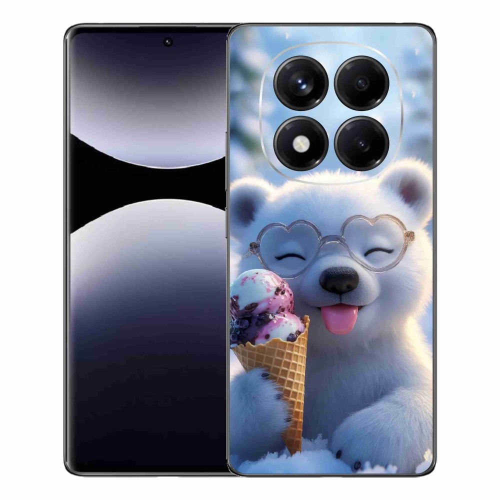 Gelový kryt mmCase na Xiaomi Redmi Note 14 Pro - medvídek se zmrzlinou
