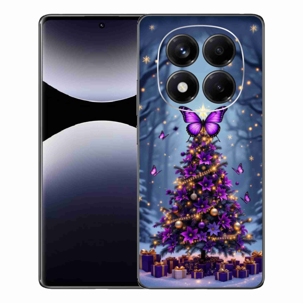 Gelový kryt mmCase na Xiaomi Redmi Note 14 Pro - motýlí vánoční stromek