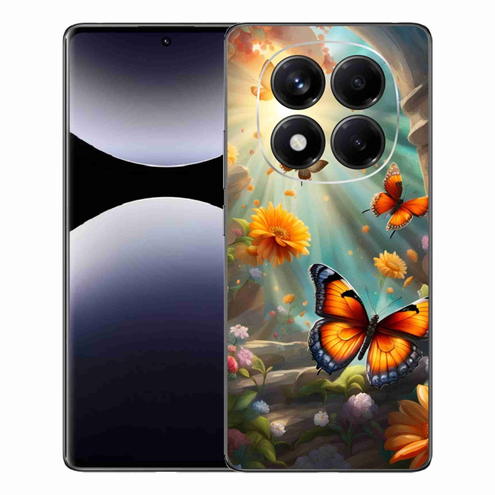 Gelový kryt mmCase na Xiaomi Redmi Note 14 Pro - motýlí zahrada 2