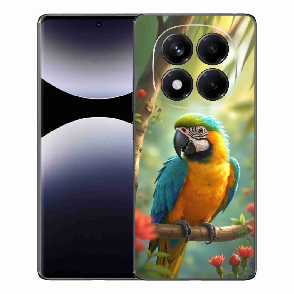 Gelový kryt mmCase na Xiaomi Redmi Note 14 Pro - papoušek ara modrožlutá