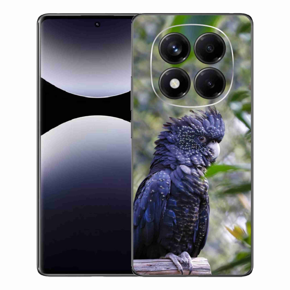 Gelový kryt mmCase na Xiaomi Redmi Note 14 Pro - papoušek kakadu černý
