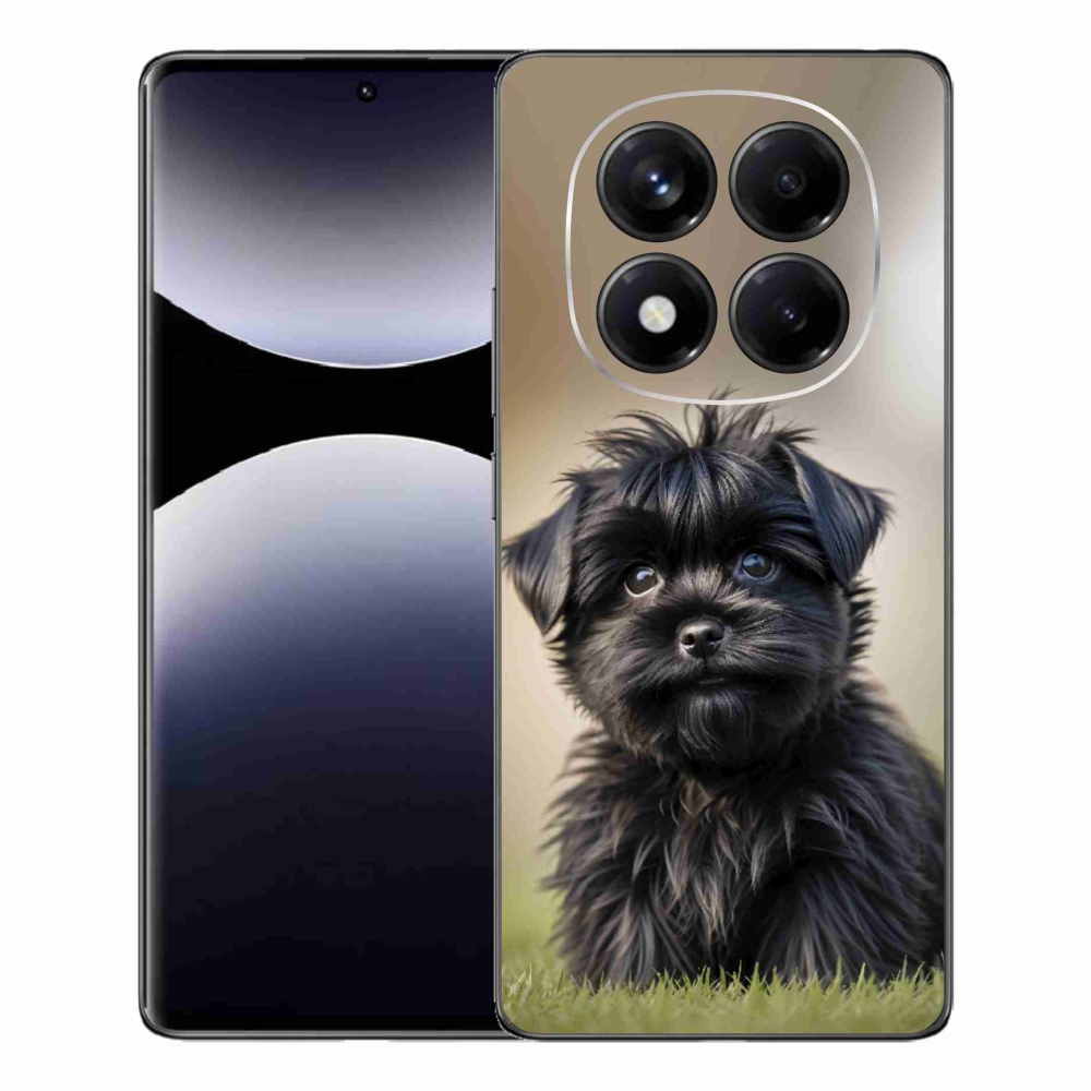 Gelový kryt mmCase na Xiaomi Redmi Note 14 Pro - roztomilý černý pejsek
