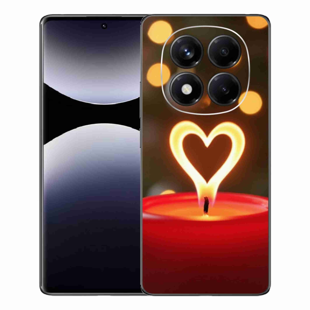 Gelový kryt mmCase na Xiaomi Redmi Note 14 Pro - srdce z plamene