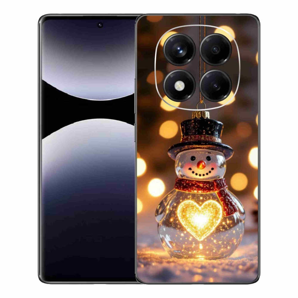 Gelový kryt mmCase na Xiaomi Redmi Note 14 Pro - svítící vánoční sněhulák