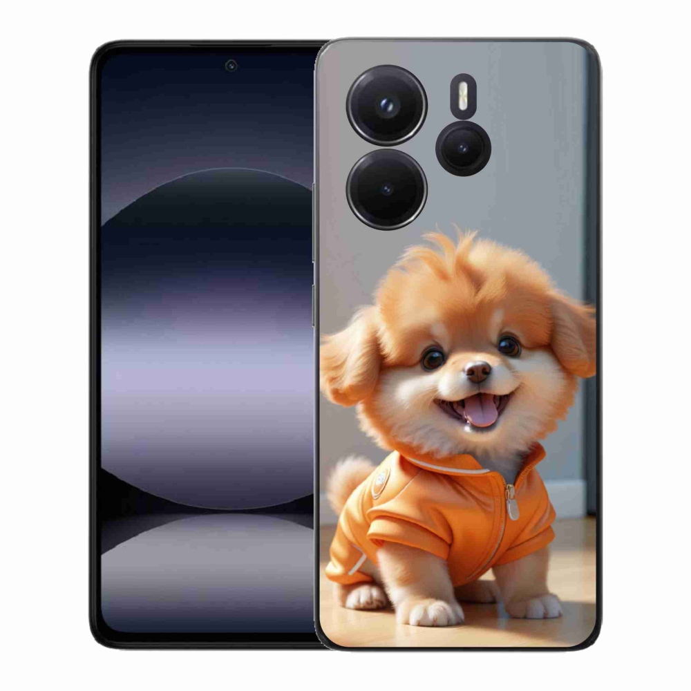 Gelový kryt mmCase na Xiaomi Redmi Note 14 - roztomilý pomeranian v mikině