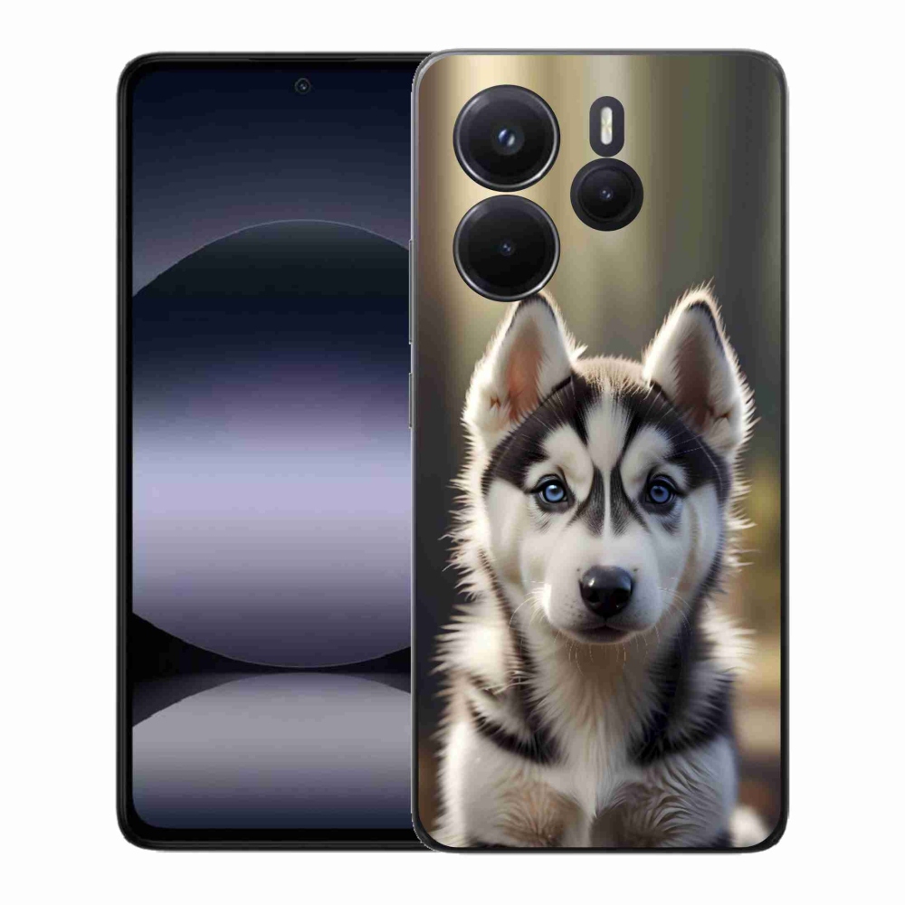 Gelový kryt mmCase na Xiaomi Redmi Note 14 - roztomilý sibiřský husky