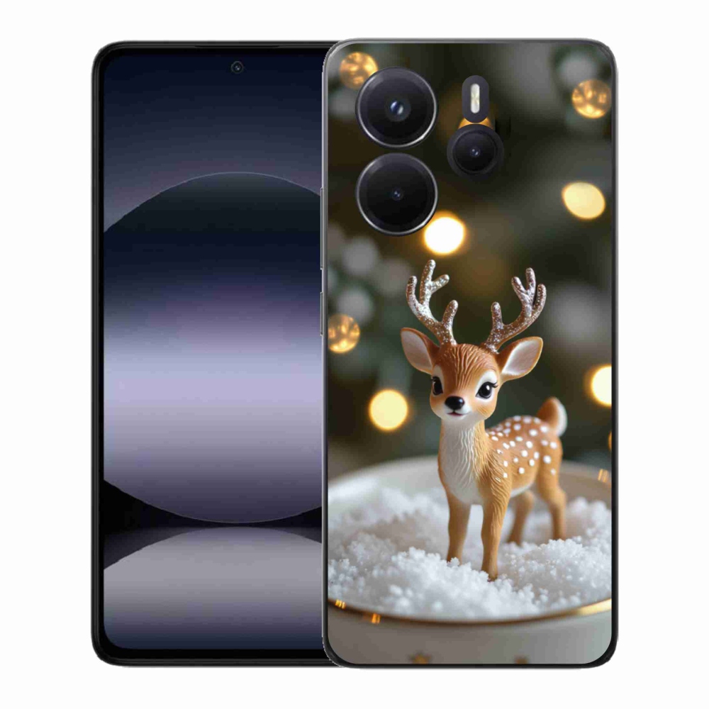 Gelový kryt mmCase na Xiaomi Redmi Note 14 - roztomilý vánoční jelen