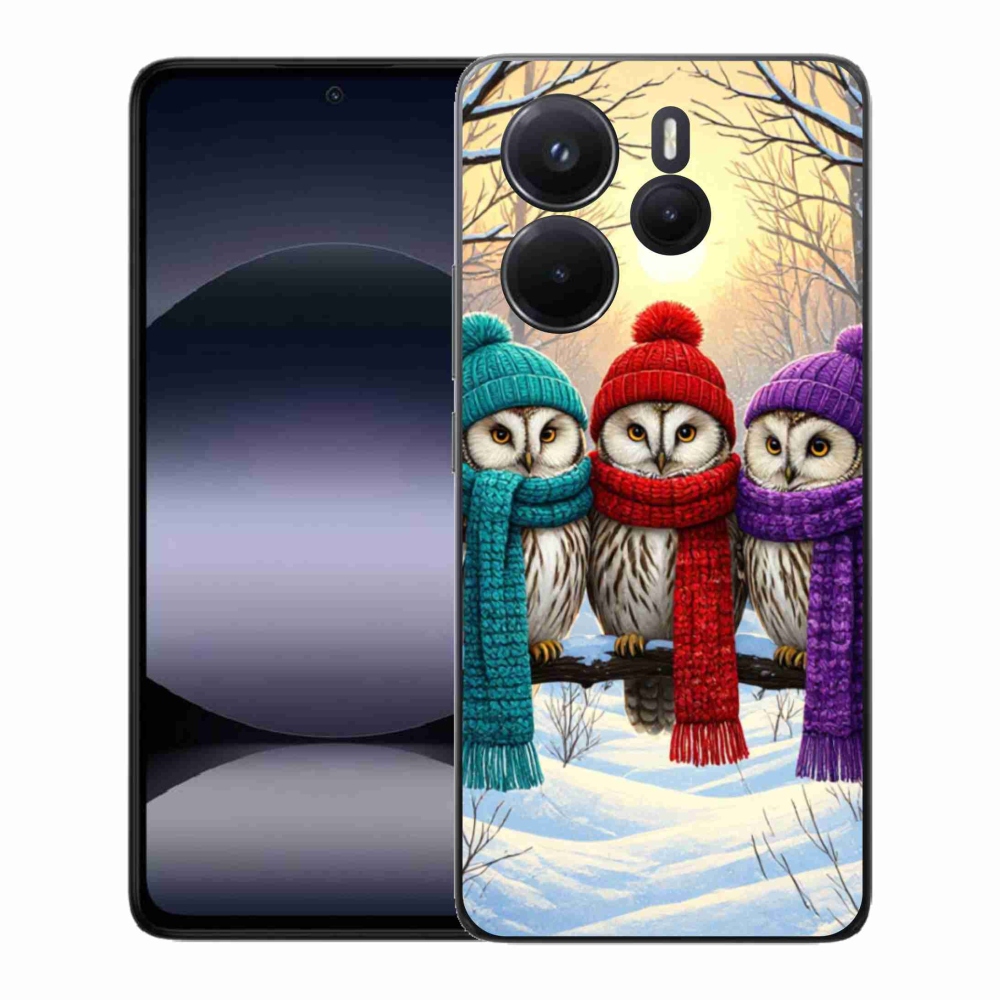 Gelový kryt mmCase na Xiaomi Redmi Note 14 - soví přátelé