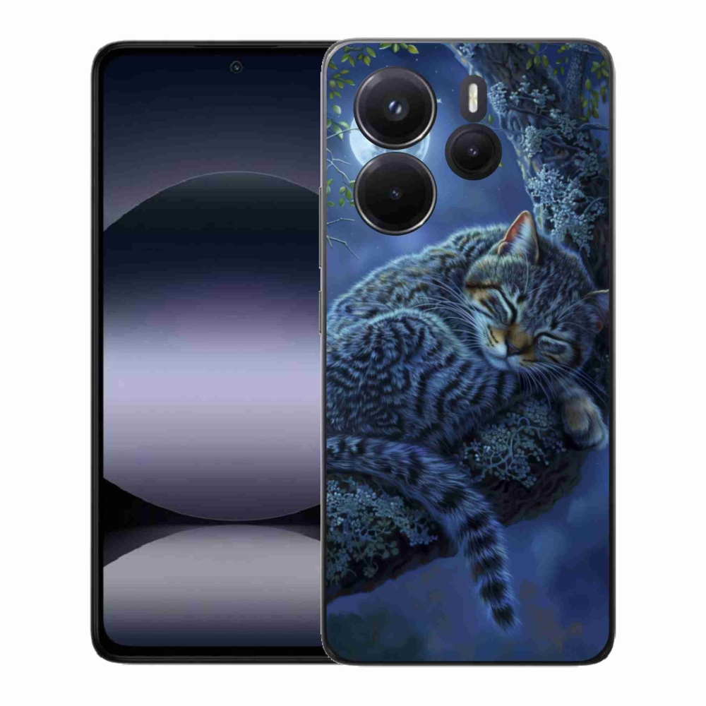 Gelový kryt mmCase na Xiaomi Redmi Note 14 - spící kočka