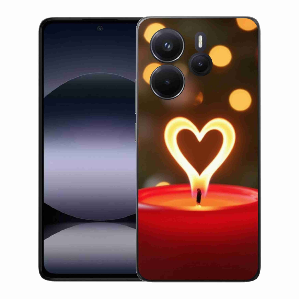 Gelový kryt mmCase na Xiaomi Redmi Note 14 - srdce z plamene