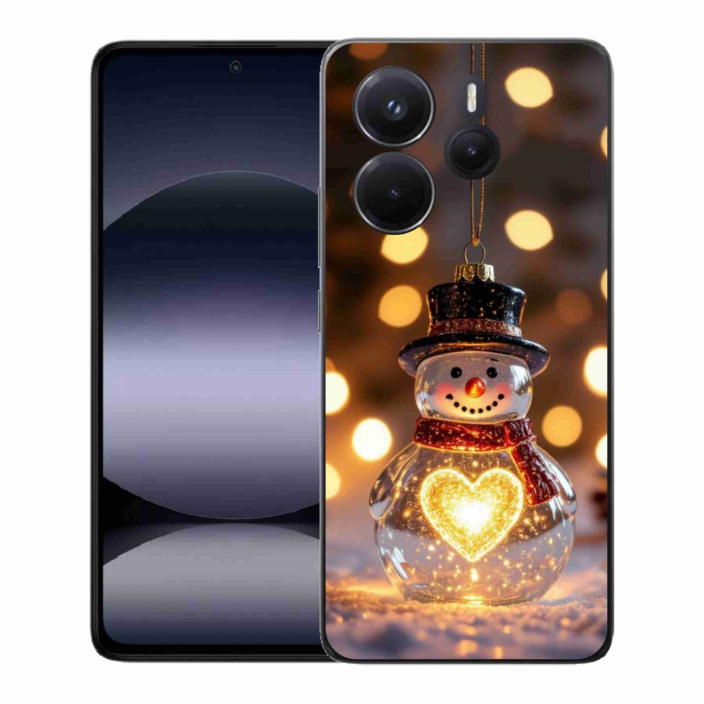 Gelový kryt mmCase na Xiaomi Redmi Note 14 - svítící vánoční sněhulák