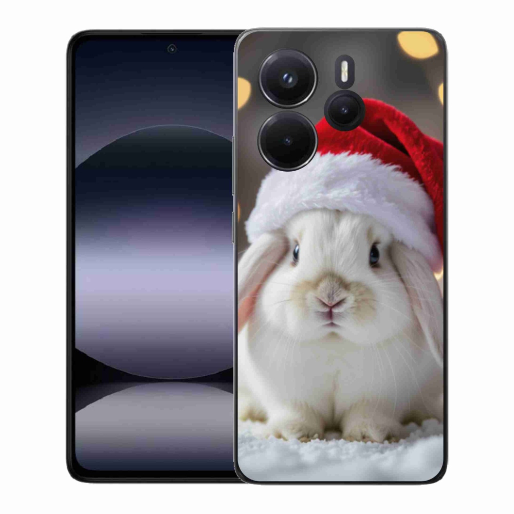 Gelový kryt mmCase na Xiaomi Redmi Note 14 - vánoční králík