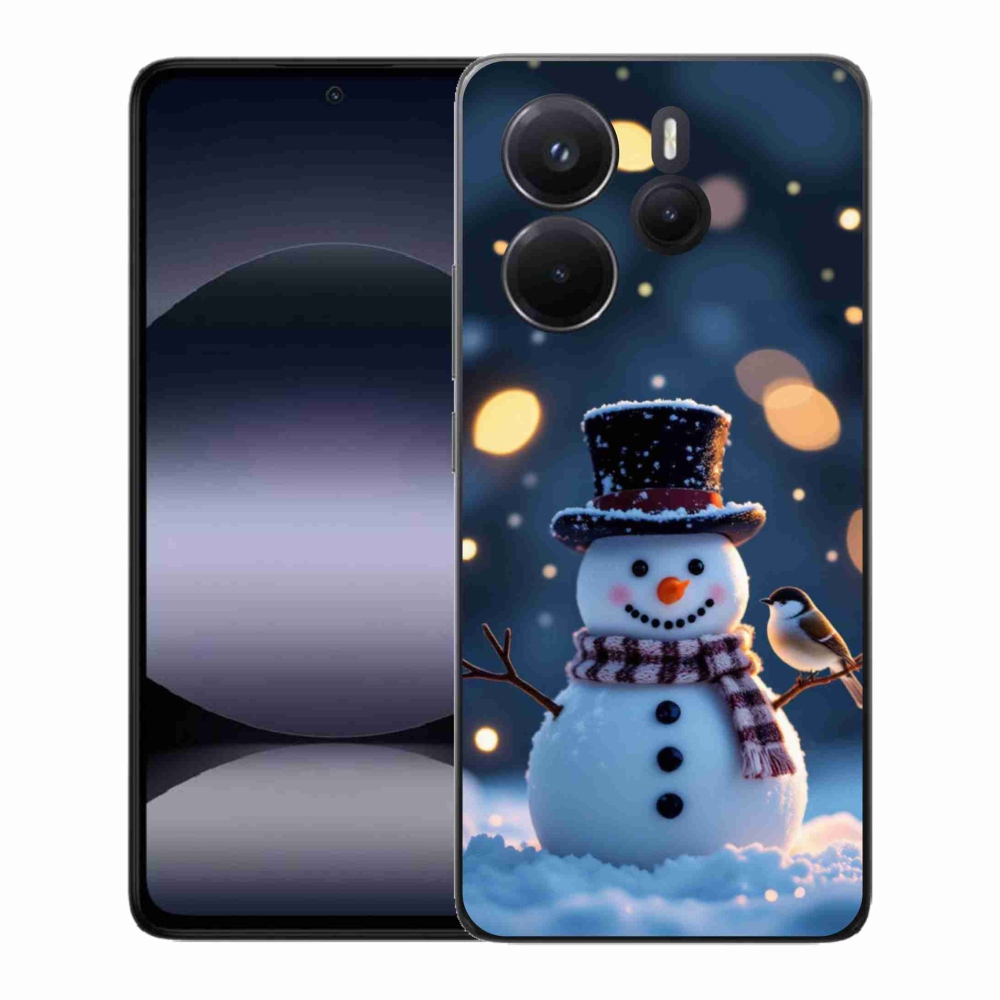 Gelový kryt mmCase na Xiaomi Redmi Note 14 - vánoční sněhulák