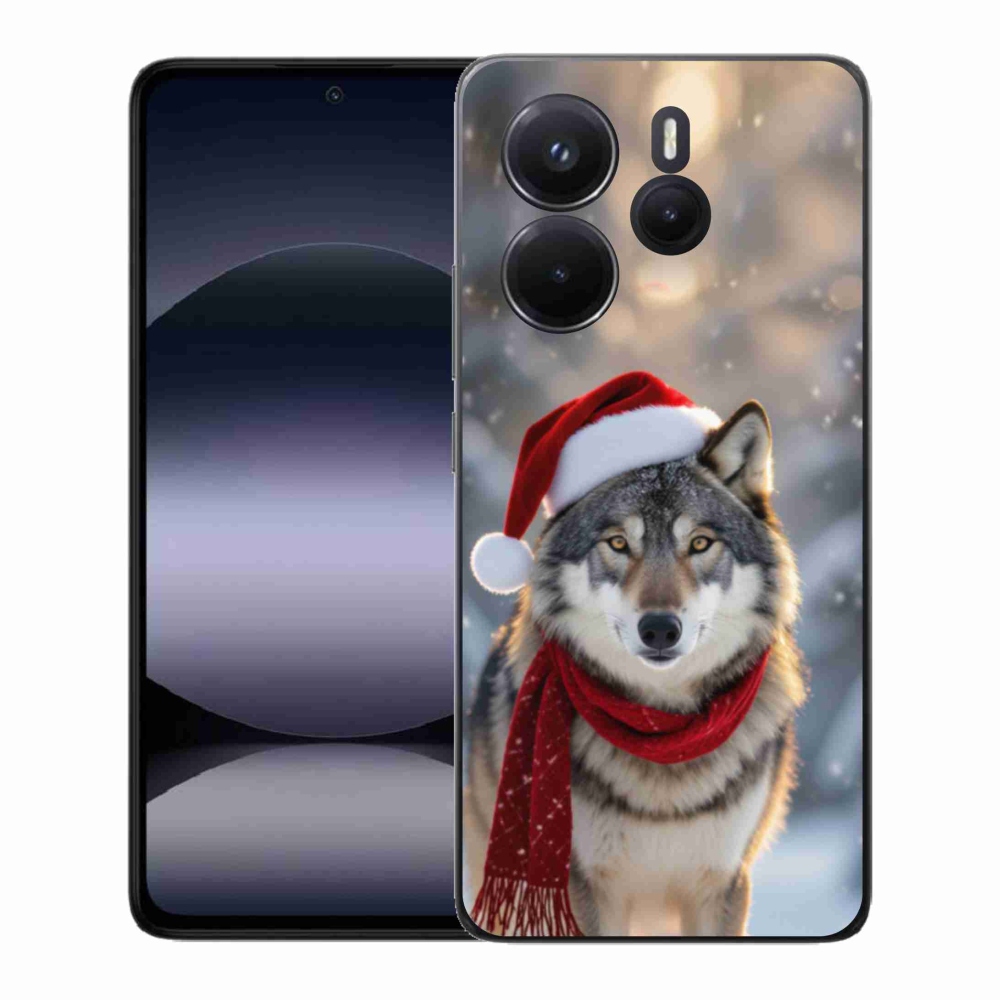 Gelový kryt mmCase na Xiaomi Redmi Note 14 - vánoční vlk