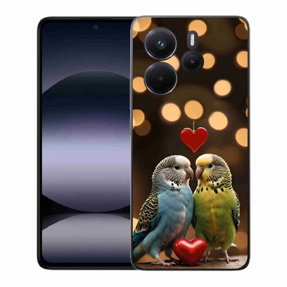 Gelový kryt mmCase na Xiaomi Redmi Note 14 - zamilovaní papoušci