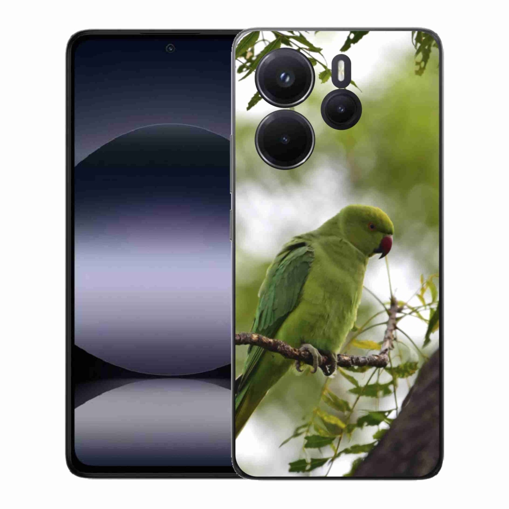 Gelový kryt mmCase na Xiaomi Redmi Note 14 - zelený papoušek