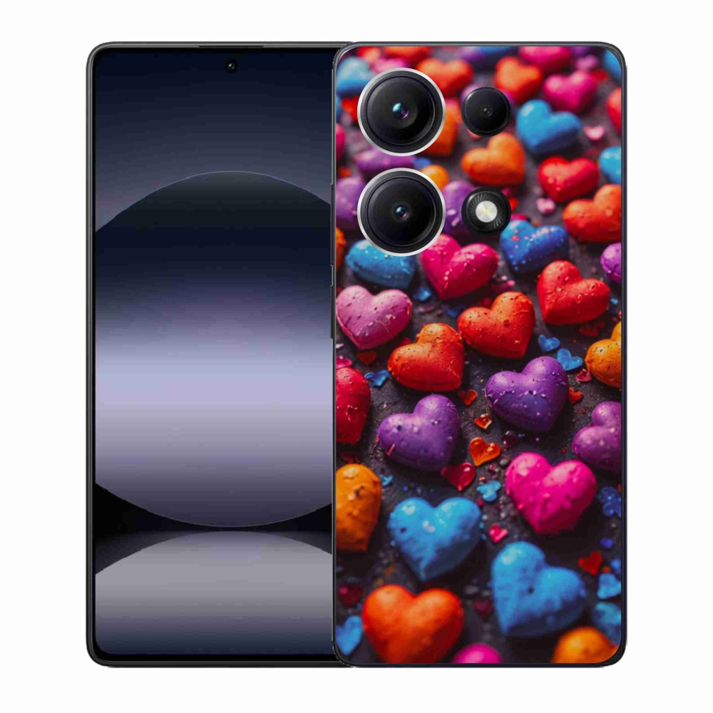 Gelový kryt mmCase na Xiaomi Redmi Note 14S - barevná srdce