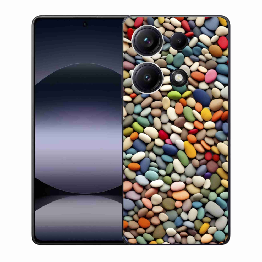 Gelový kryt mmCase na Xiaomi Redmi Note 14S - barevné kamínky 2
