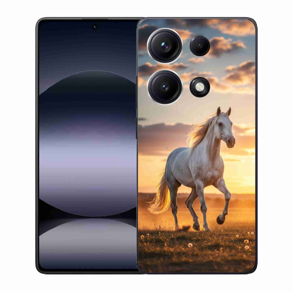 Gelový kryt mmCase na Xiaomi Redmi Note 14S - běžící bílý kůň 2