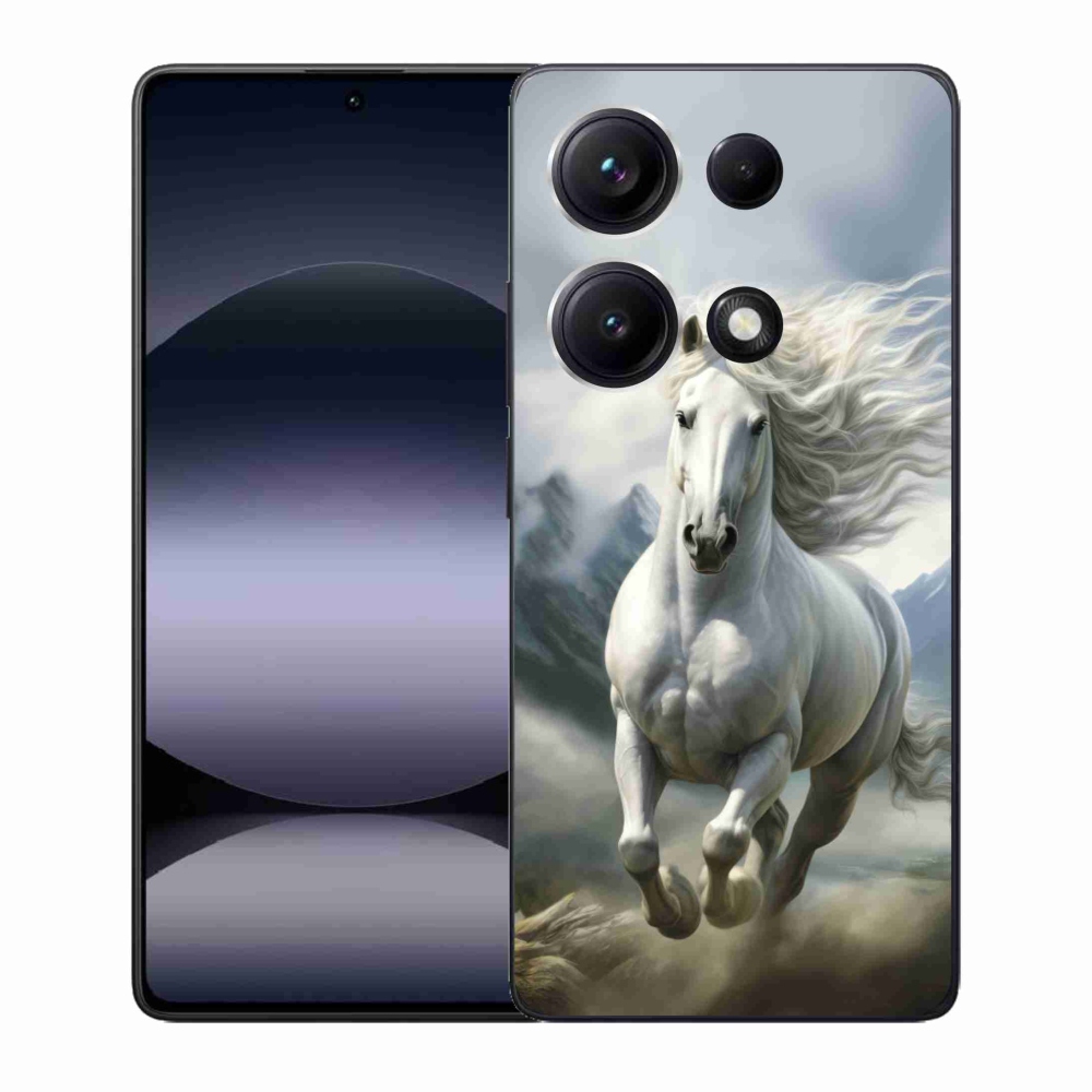 Gelový kryt mmCase na Xiaomi Redmi Note 14S - běžící bílý kůň 3