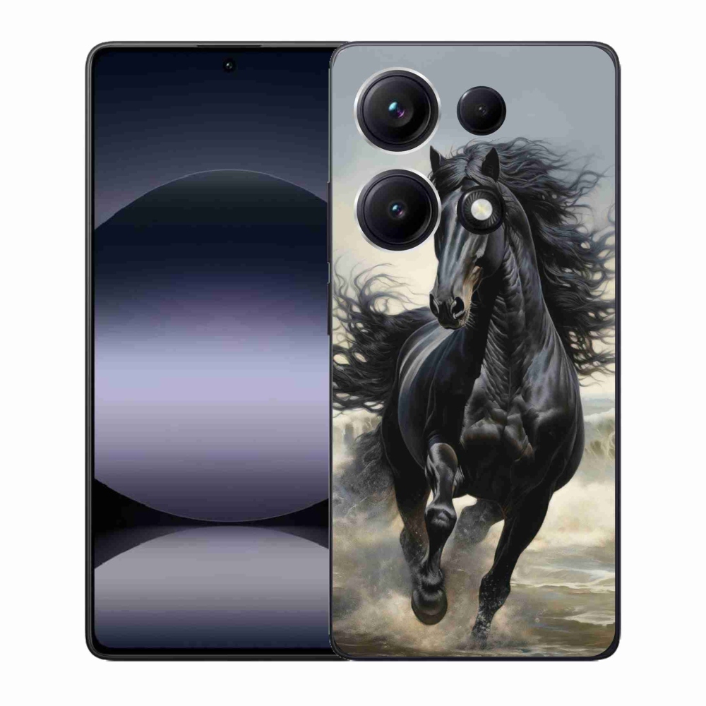 Gelový kryt mmCase na Xiaomi Redmi Note 14S - běžící černý kůň